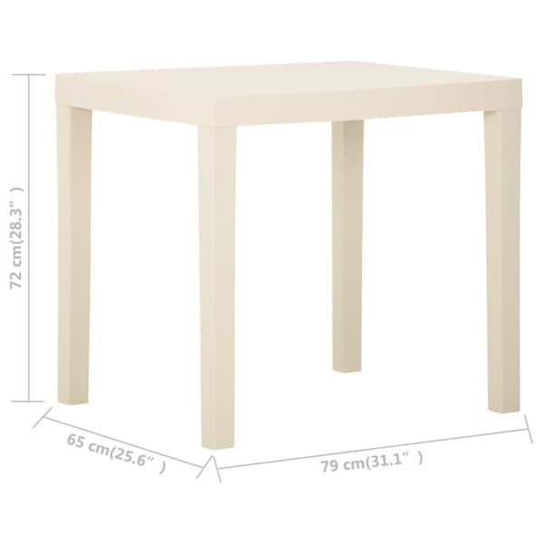 vidaXL havebord 79x65x72 cm plastik hvid
