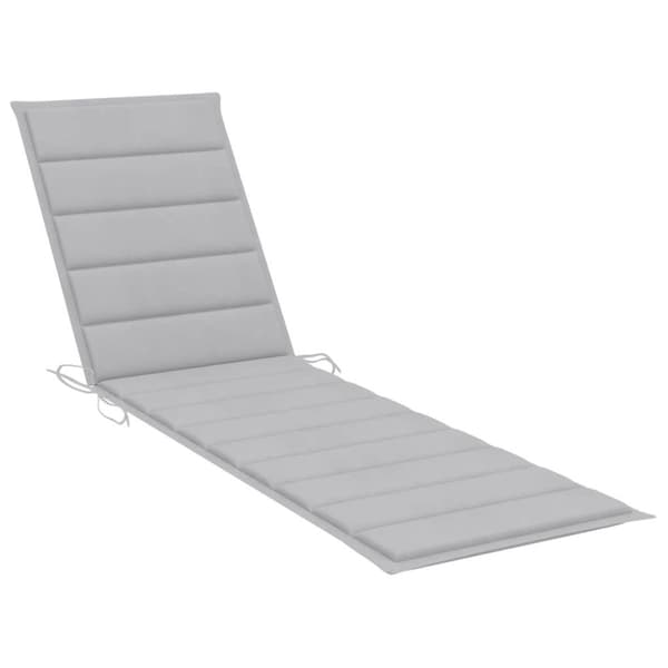 vidaXL liggestol med bord og hynde massivt teaktræ