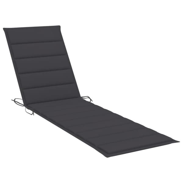 vidaXL Solsäng med bord och dyna massiv teak