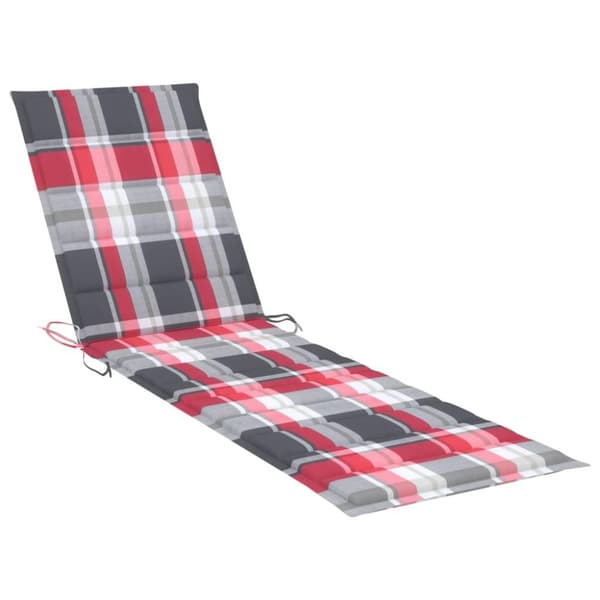 vidaXL Solsäng med bord och dyna massiv teak