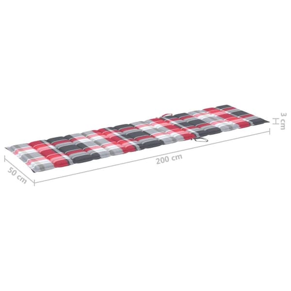 vidaXL Solsäng med bord och dyna massiv teak