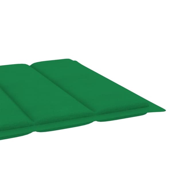 vidaXL Solsäng med bord och dyna massiv teak