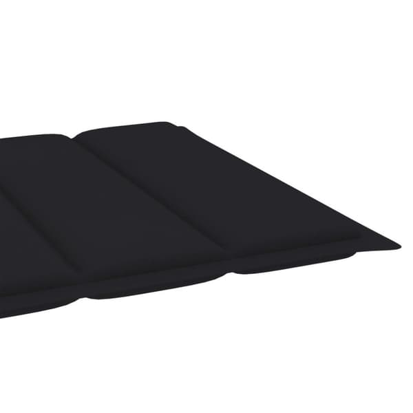 vidaXL Solsäng med bord och dyna massiv teak