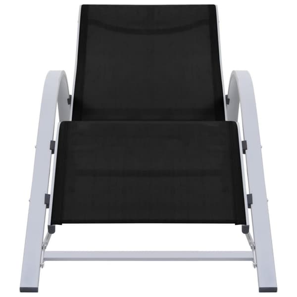 vidaXL Solsenger 2 stk med bord aluminium svart