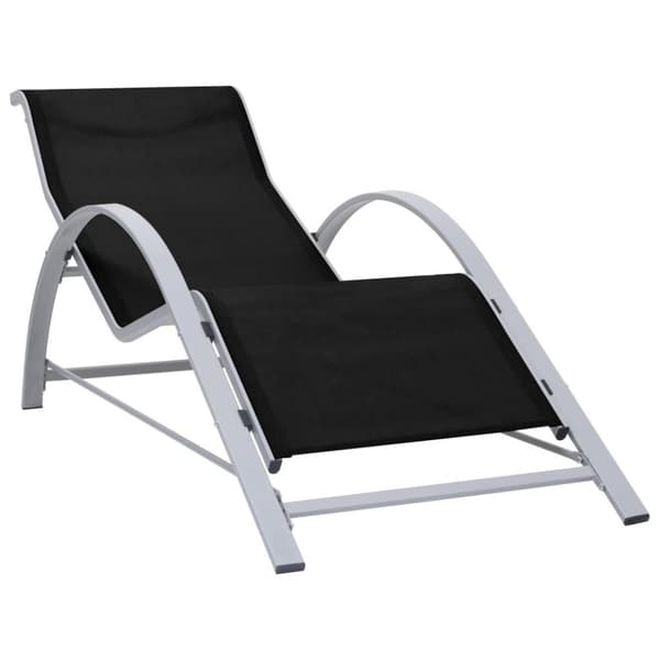 vidaXL Solsenger 2 stk med bord aluminium svart