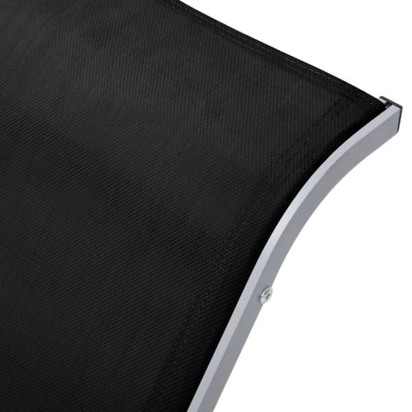 vidaXL Solsenger 2 stk med bord aluminium svart