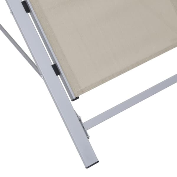 vidaXL Solsenger 2 stk med bord aluminium kremhvit