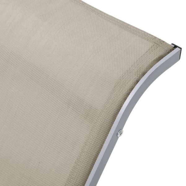 vidaXL liggestole 2 stk. med bord aluminium cremefarvet