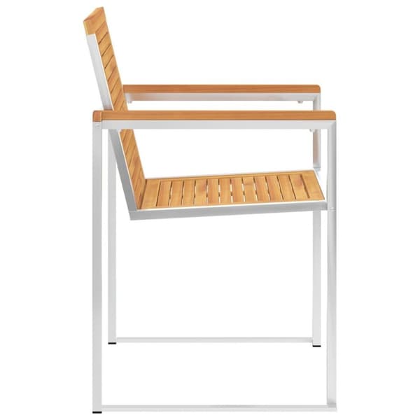 vidaXL Trädgårdsstolar 2 st med dynor massiv teak och stål