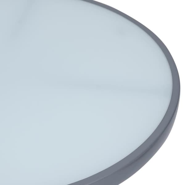 vidaXL havebord 80 cm stål og glas lysegrå