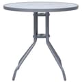Miniatyrbillede 2 af 5: vidaXL havebord 80 cm stål og glas lysegrå