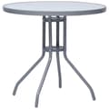 Miniatyrbillede 1 af 5: vidaXL havebord 80 cm stål og glas lysegrå