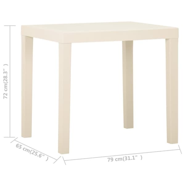 vidaXL havebord 79x65x72 cm plastik hvid