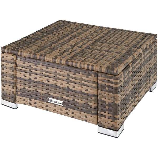 Polyrattan puf med hynde - natur
