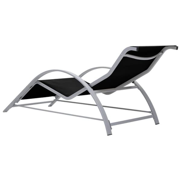 vidaXL liggestole 2 stk. med bord aluminium sort