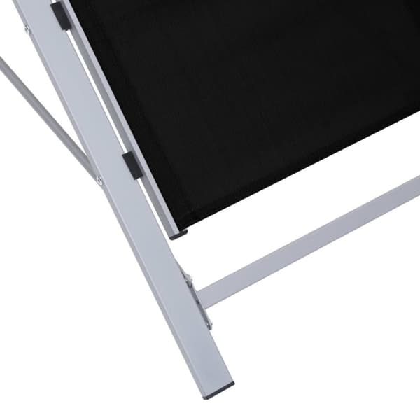 vidaXL liggestole 2 stk. med bord aluminium sort