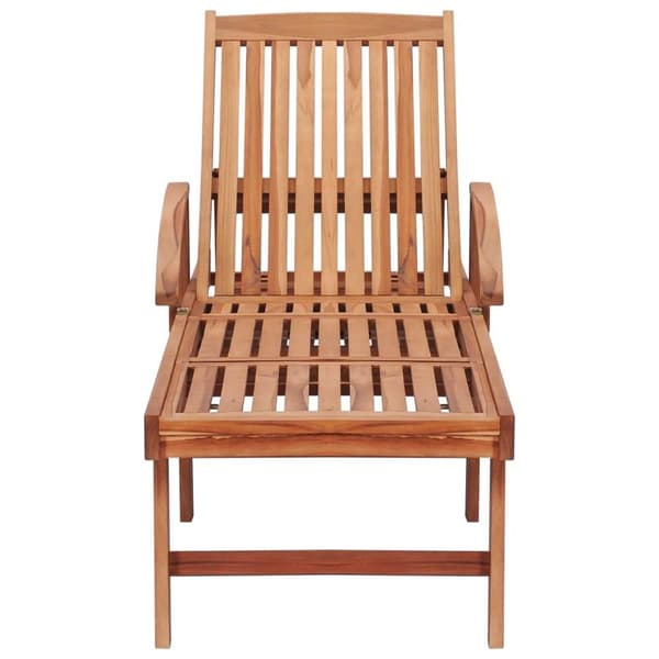 vidaXL Solsäng med taupe dyna massiv teak