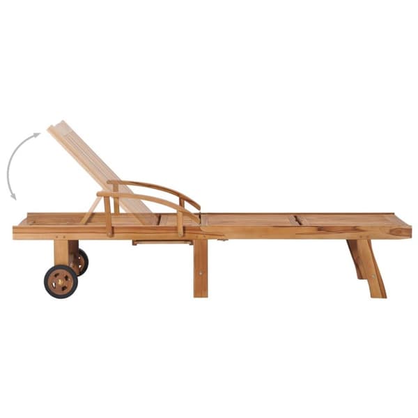 vidaXL Solsäng med taupe dyna massiv teak