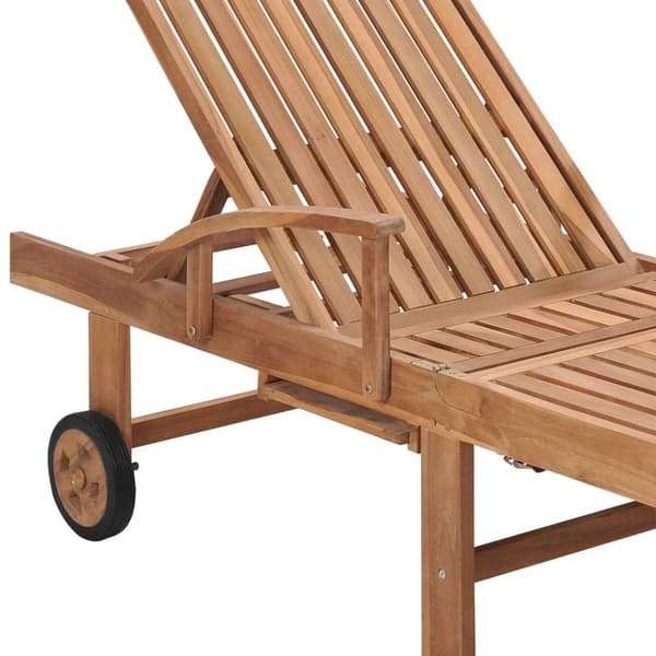vidaXL Solsäng med taupe dyna massiv teak