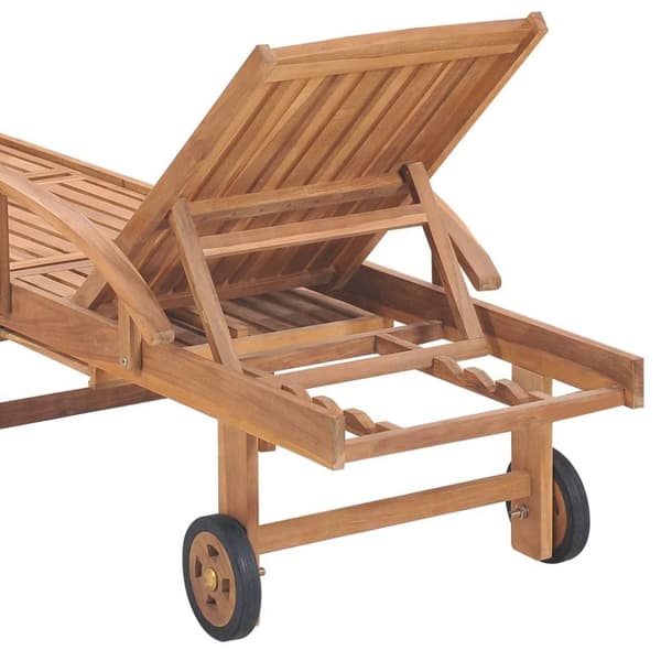vidaXL Solsäng med taupe dyna massiv teak