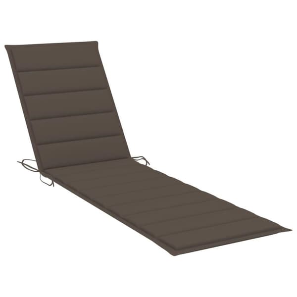vidaXL Solsäng med taupe dyna massiv teak