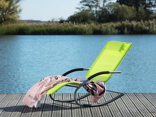 Solseng limegrøn 63 x 84 x 149 cm stål tekstilfiber svinghynde UV-bestandig udendørs