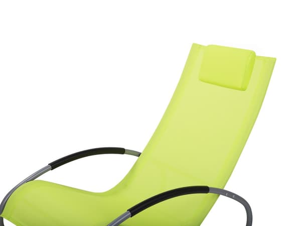 Liggestol Grøn Polyester Grå Metal 88 x 107 x 62 Solseng med Gynge Pude Funktion Understel Have Terrasse Udendørs Altan Indretning Tilbehør