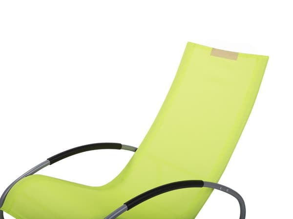 Liggestol Grøn Polyester Grå Metal 88 x 107 x 62 Solseng med Gynge Pude Funktion Understel Have Terrasse Udendørs Altan Indretning Tilbehør