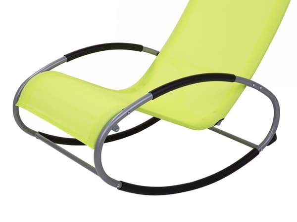 Liggestol Grøn Polyester Grå Metal 88 x 107 x 62 Solseng med Gynge Pude Funktion Understel Have Terrasse Udendørs Altan Indretning Tilbehør