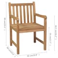 Miniatyrbild 9 av 10: vidaXL Trädgårdsstolar 6 st med beige dynor massiv teak