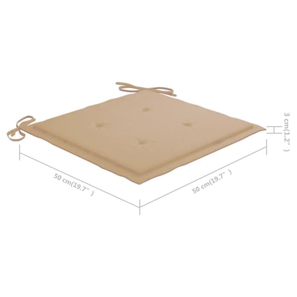vidaXL Trädgårdsstolar 6 st med beige dynor massiv teak