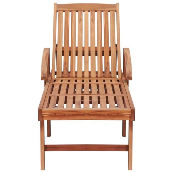 vidaXL Solsäng 2 st med beige dyna massiv teak
