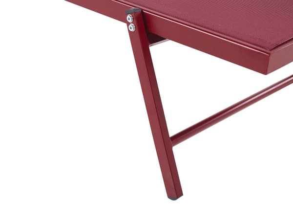 Havestol Rød Aluminium 198 x 61 cm Justerbar Nakkestøtte med Hjul til Gårdhave