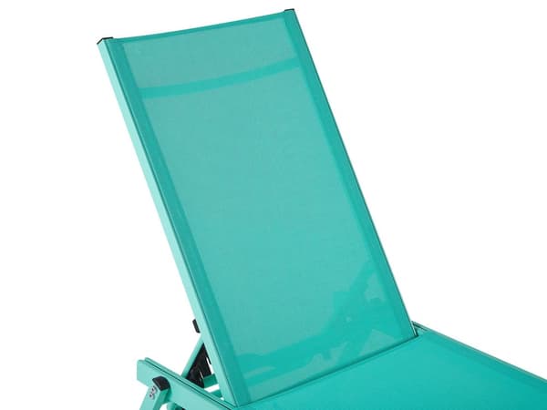 Havestol Turkis Aluminium 198 x 61 cm Justerbar Nakkestøtte med Hjul til Gårdhave