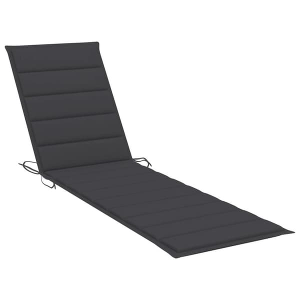 vidaXL Solsäng 2 st med dyna antracit massiv teak