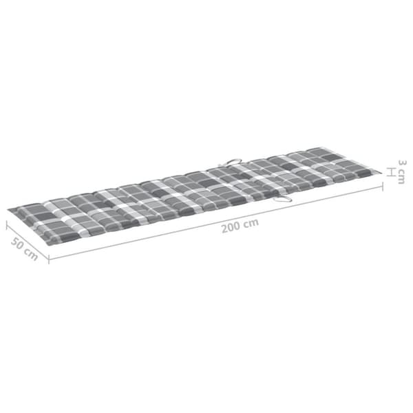 vidaXL liggestole 2 stk. med bord og hynde massivt teaktræ