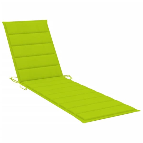 vidaXL Solsäng 2 st med dyna ljusgrön massiv teak