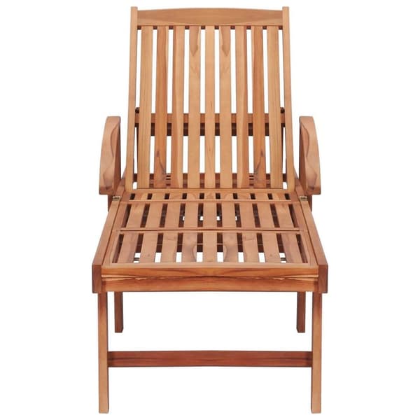 vidaXL Solsäng 2 st med dyna blå massiv teak