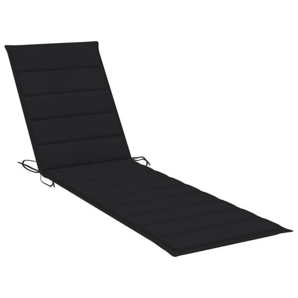 vidaXL Solsäng 2 st med bord och dyna massiv teak