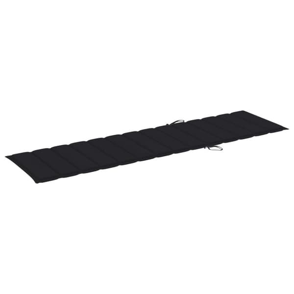 vidaXL Solsäng 2 st med bord och dyna massiv teak