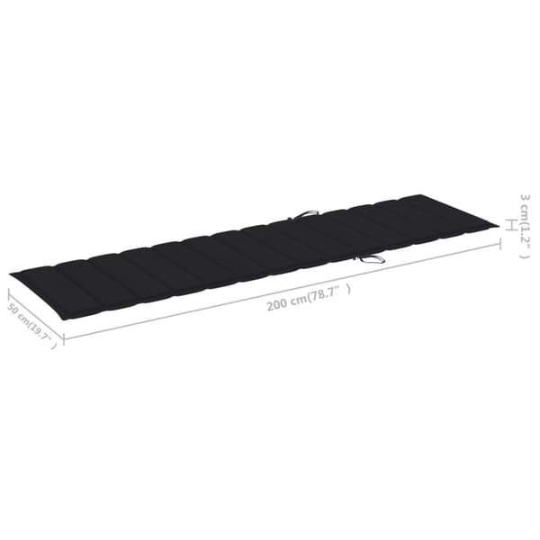 vidaXL Solsäng 2 st med bord och dyna massiv teak