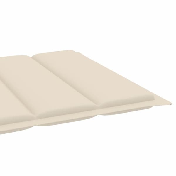 vidaXL Solsäng 2 st med dyna gräddvit massiv teak