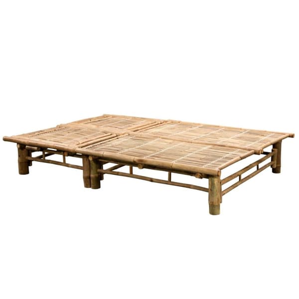 vidaXL Solsäng med dynor 2 personer bambu