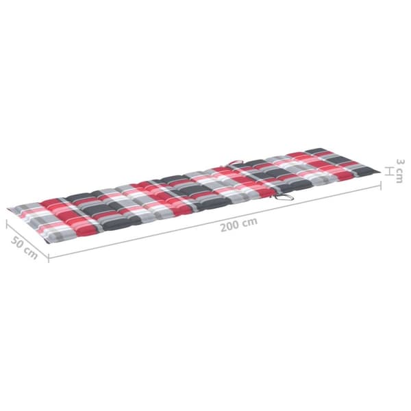 vidaXL Solsäng 2 st med bord och dyna massiv teak