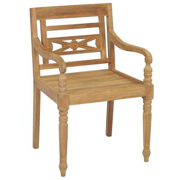 vidaXL Bataviastolar med dynor 4 st massiv teak
