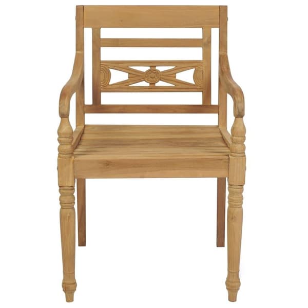 vidaXL Bataviastolar med dynor 4 st massiv teak