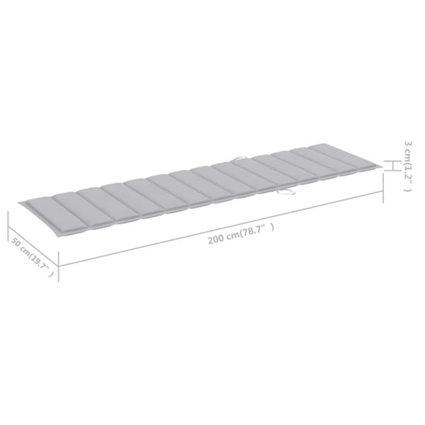 vidaXL Solsäng 2 st med bord och dyna massiv teak