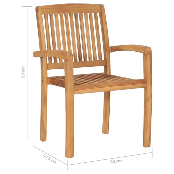 vidaXL Stablebare hagestoler 4 stk heltre teak