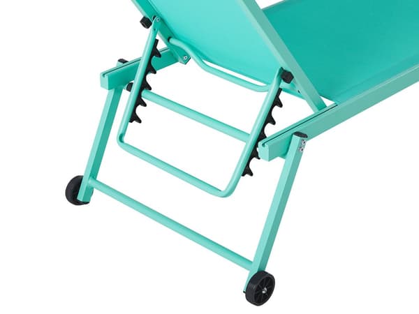 Solsäng Turkos Syntetiskt Säte Aluminiumram 198 x 61 cm Justerbart Ryggstöd Patio Trädgård