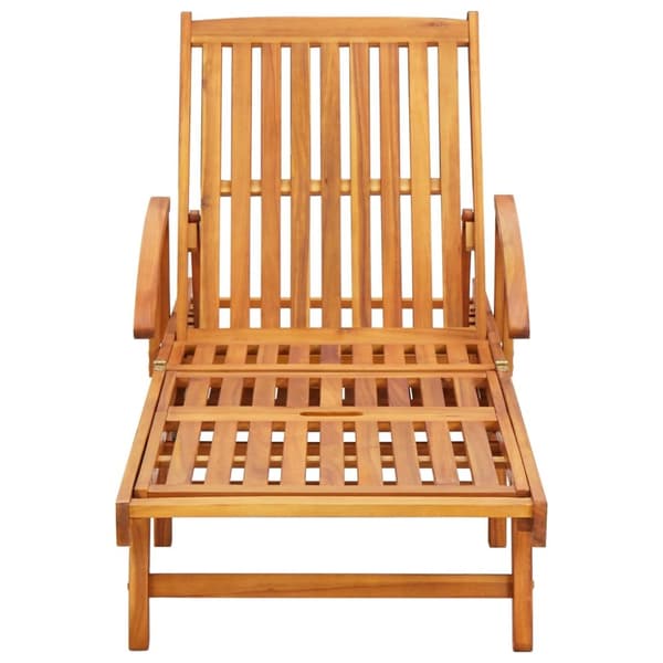 vidaXL Solsängar 2 st med bord och dynor massivt akaciaträ